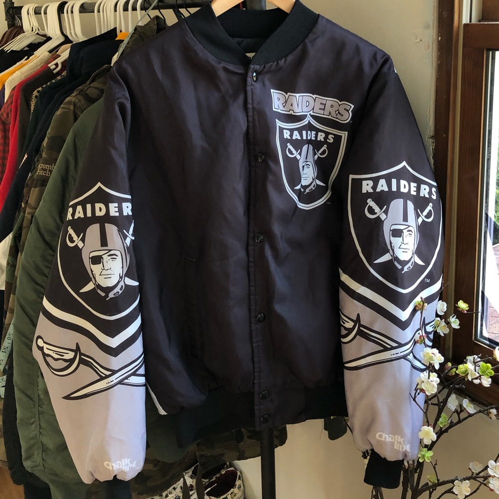 ❌SOLD❌Vintage Raiders 80s Chalk Line Jacket